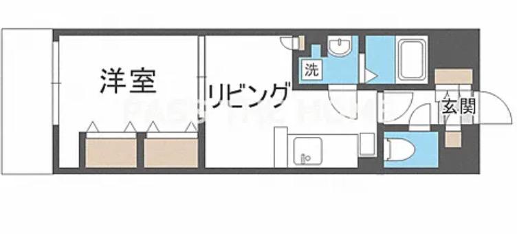 セントロイヤルクラブ新大阪(1DK/5階)の間取り写真