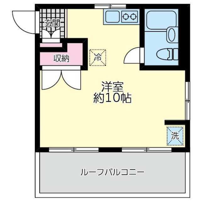 ふじハイム(ワンルーム/3階)の間取り写真