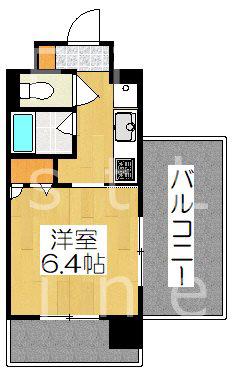 ラグゼナ清水五条(1K/4階)の間取り写真