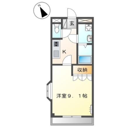 ASOBIーPALACE柊(1K/2階)の間取り写真