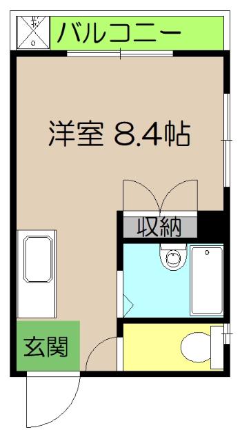牧コーポ(ワンルーム/4階)の間取り写真