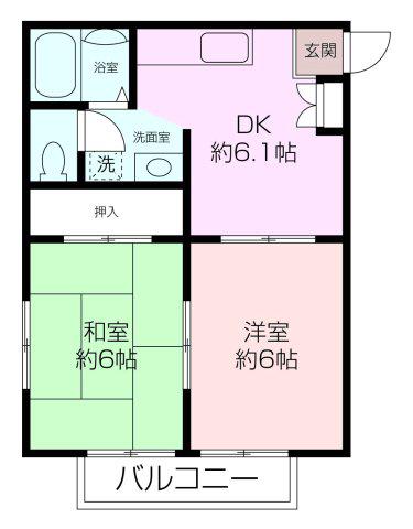 BREEZE COURT NOBI(2DK/2階)の間取り写真
