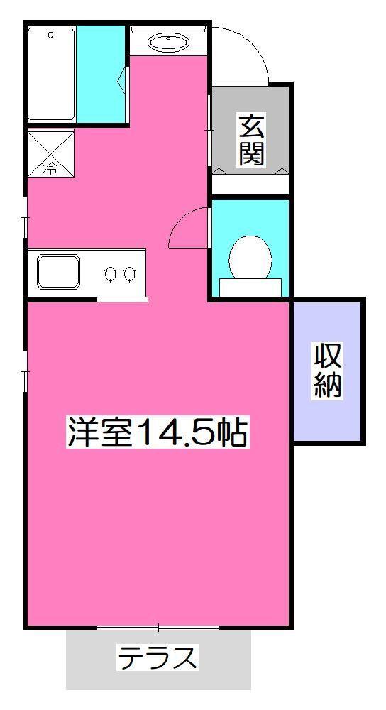 レゾンデートルIV(ワンルーム/1階)の間取り写真