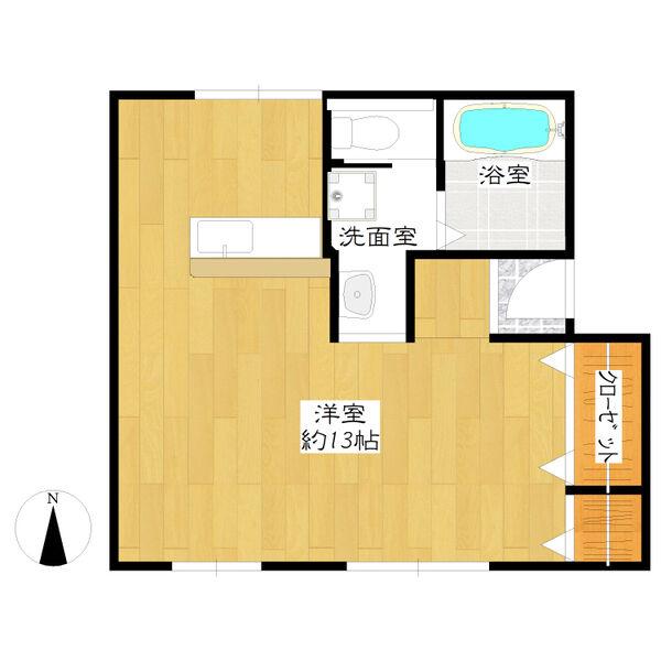 ミネマンション(ワンルーム/2階)の間取り写真