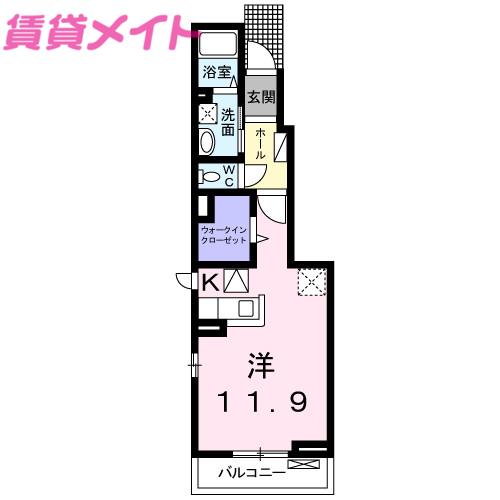 サニ-ハウス(ワンルーム/1階)の間取り写真
