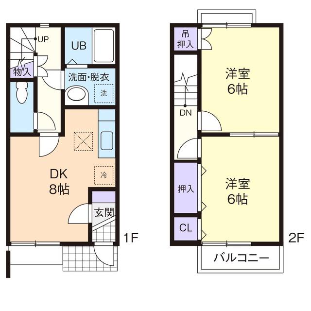 RAPPORT C(2DK/1階)の間取り写真