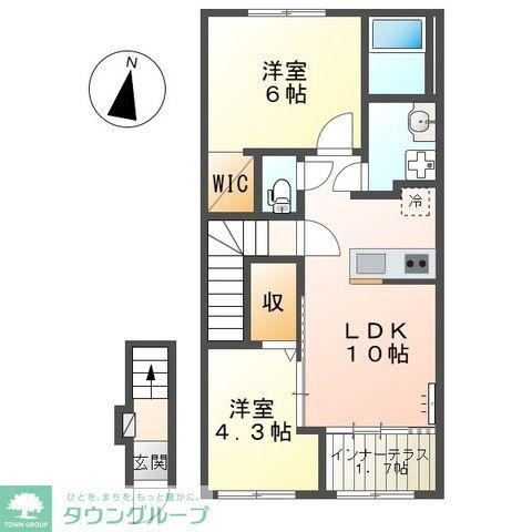 CRARITY(2LDK/2階)の間取り写真