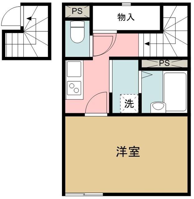 レオネクストショー(1K/2階)の間取り写真
