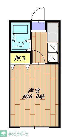 シティーハイツひまわり(1K/2階)の間取り写真