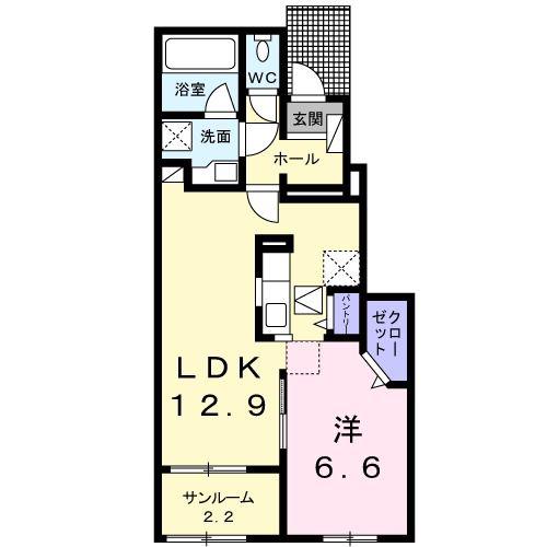 チアザス マツモト(1LDK/1階)の間取り写真