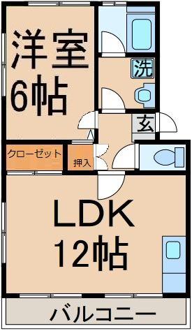 森田マンション(1LDK/1階)の間取り写真
