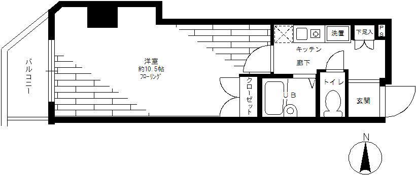 ステージファースト代々木(1K/6階)の間取り写真