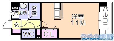サンセール宮ノ陣(ワンルーム/2階)の間取り写真