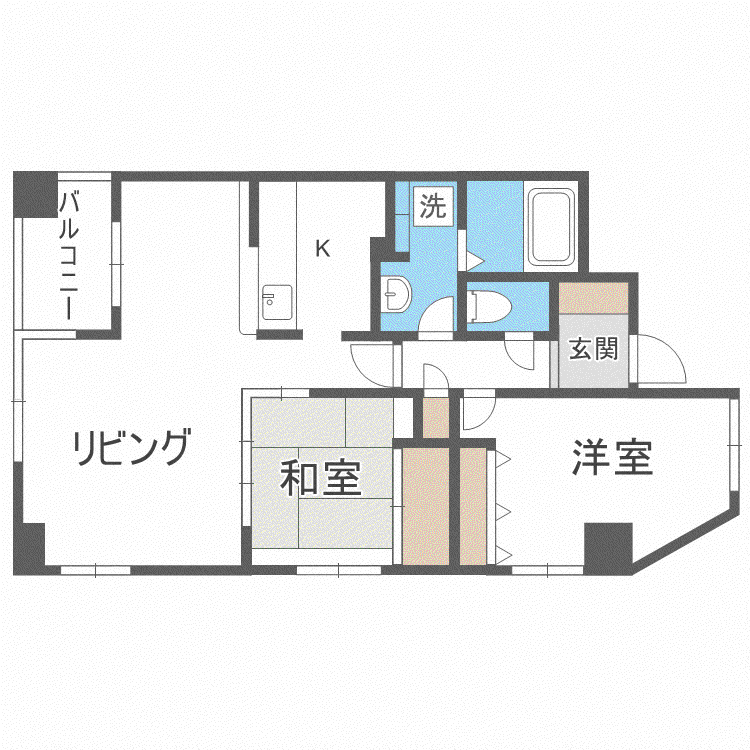 パークヒルズ南10条(2SLDK/9階)の間取り写真