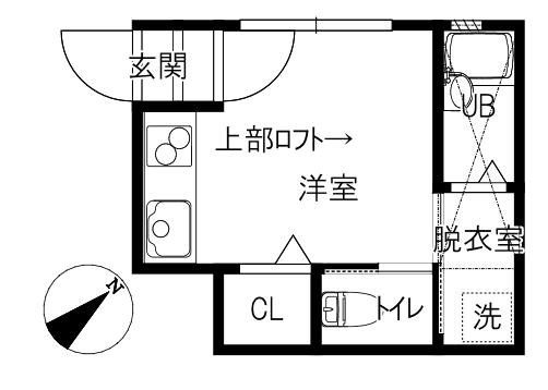 LOFT K6(ワンルーム/1階)の間取り写真