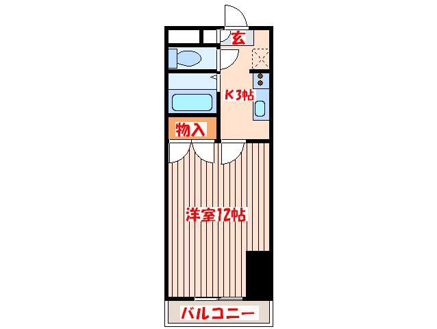 ドリームヒルズ(1K/3階)の間取り写真
