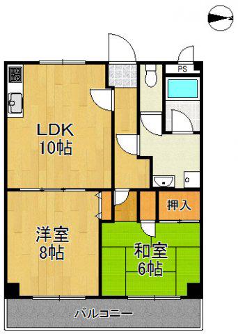 ファイブワン大森(2LDK/2階)の間取り写真