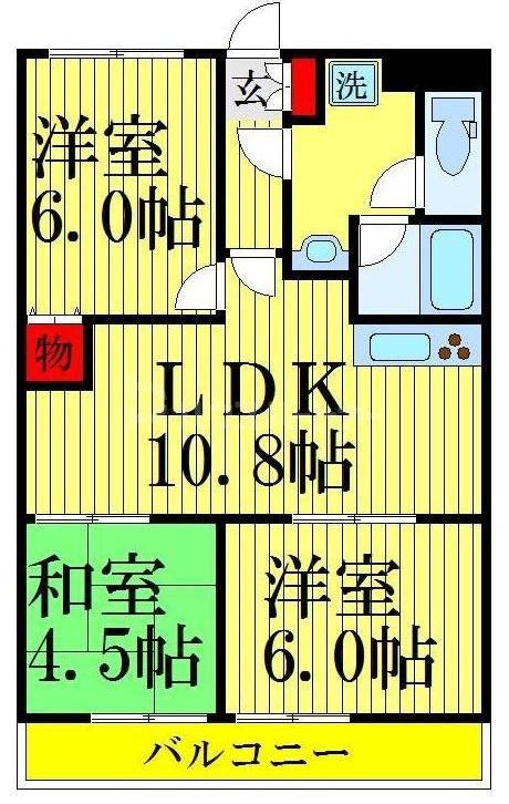 ダイキビル(3LDK/3階)の間取り写真