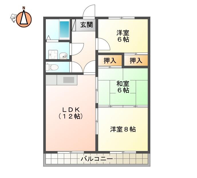 フォーシーズン常三島(3LDK/5階)の間取り写真