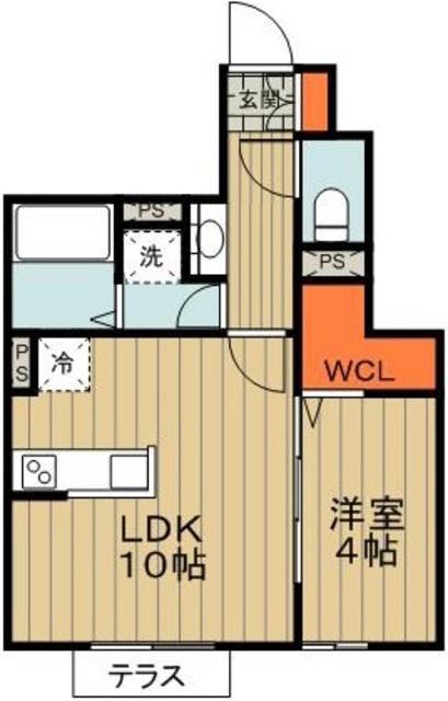 メルヴェール(1LDK/1階)の間取り写真