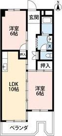 岐陽コーポレイション(2LDK/4階)の間取り写真