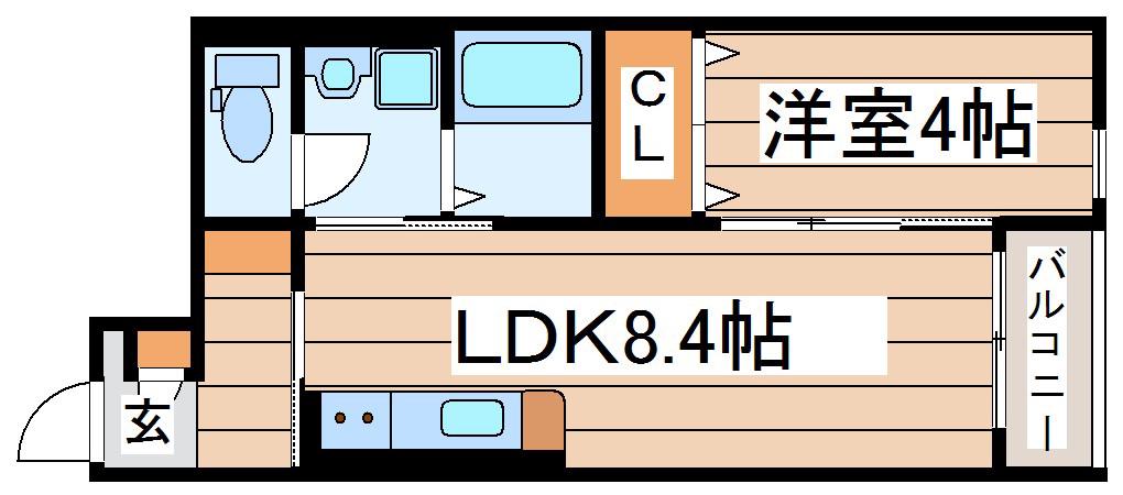 TRANCE WAY(1LDK/1階)の間取り写真