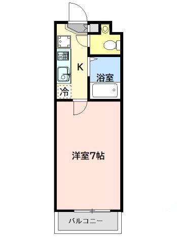 サザングレイス(1K/3階)の間取り写真