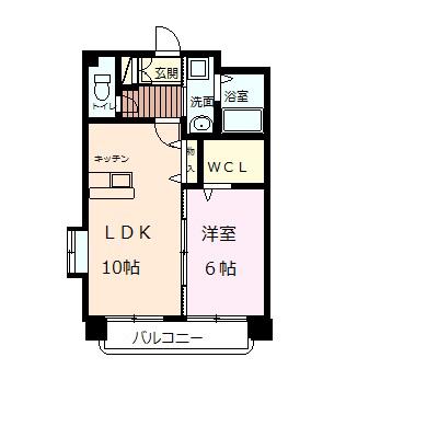 アイディーアル菊陽(1LDK/5階)の間取り写真