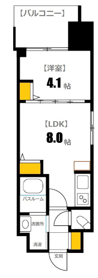 プライマル広島駅(1LDK/7階)の間取り写真