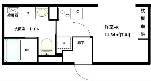 COCOCUBE大森(ワンルーム/4階)の間取り写真