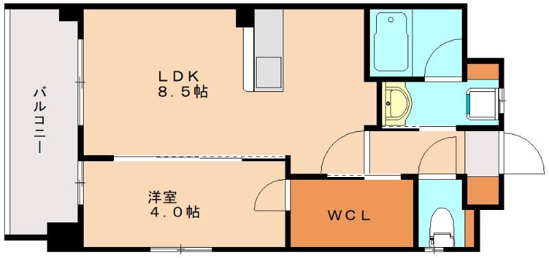 GREEN FIRST平尾(1LDK/11階)の間取り写真