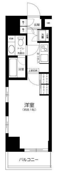 AXAS上野北(1K/4階)の間取り写真