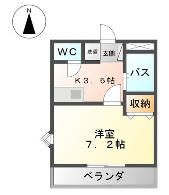 ベルグランデ21(1K/1階)の間取り写真