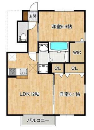 コンフォールSTII(2LDK/1階)の間取り写真