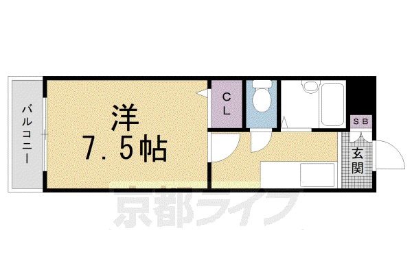 フレーズIII(1K/3階)の間取り写真