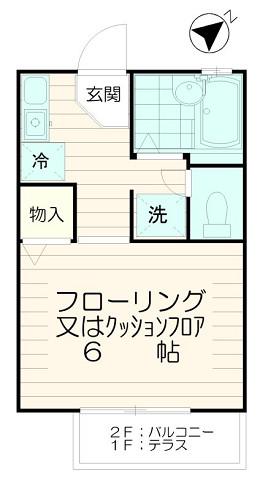 コーポトミーV(1K/1階)の間取り写真