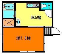 カーサ・エニーワン(1DK/2階)の間取り写真