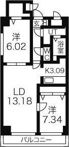 SQUARE MS614(2LDK/4階)の間取り写真