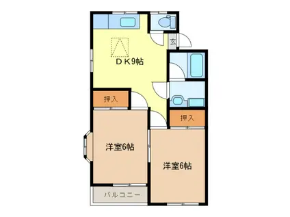 アレストオオノ(2DK/1階)の間取り写真