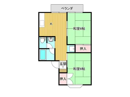 エステートピア親松(2K/2階)の間取り写真