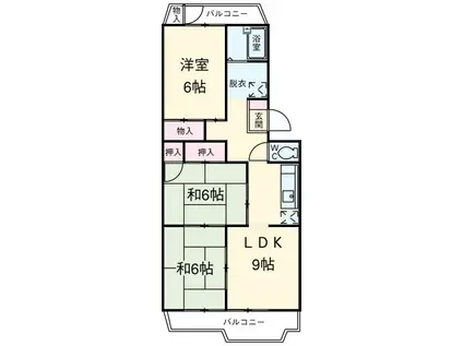 パークマンション(3LDK/3階)の間取り写真