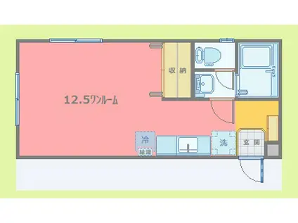 パルファージュ(ワンルーム/1階)の間取り写真