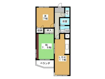 遠州鉄道 さぎの宮駅 徒歩29分 3階建 築30年(2LDK/3階)の間取り写真
