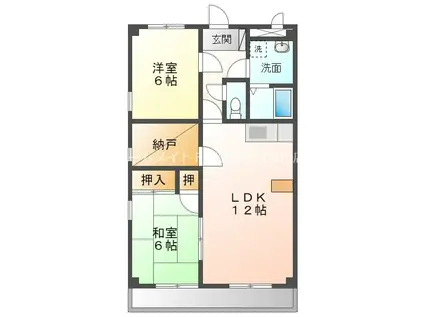 フィオーレ大山I(2SLDK/1階)の間取り写真