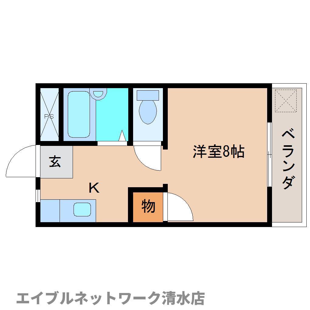 HEARTH(ワンルーム/1階)の間取り写真