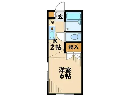 コンフォート唐木田(ワンルーム/1階)の間取り写真