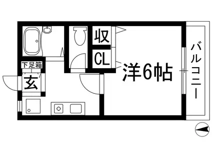 プチシャンブルミノオ(1K/2階)の間取り写真