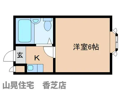 シティライフ香芝(1K/2階)の間取り写真
