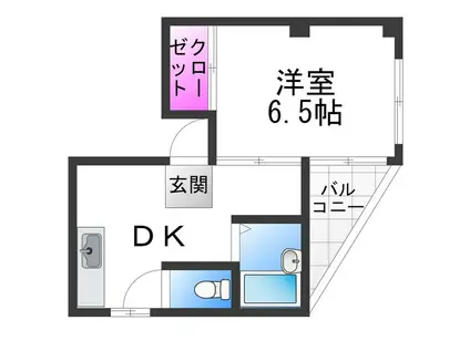 ハイツ今井(1DK/2階)の間取り写真