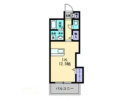 カルペ・ディエム(ワンルーム/6階)の間取り写真